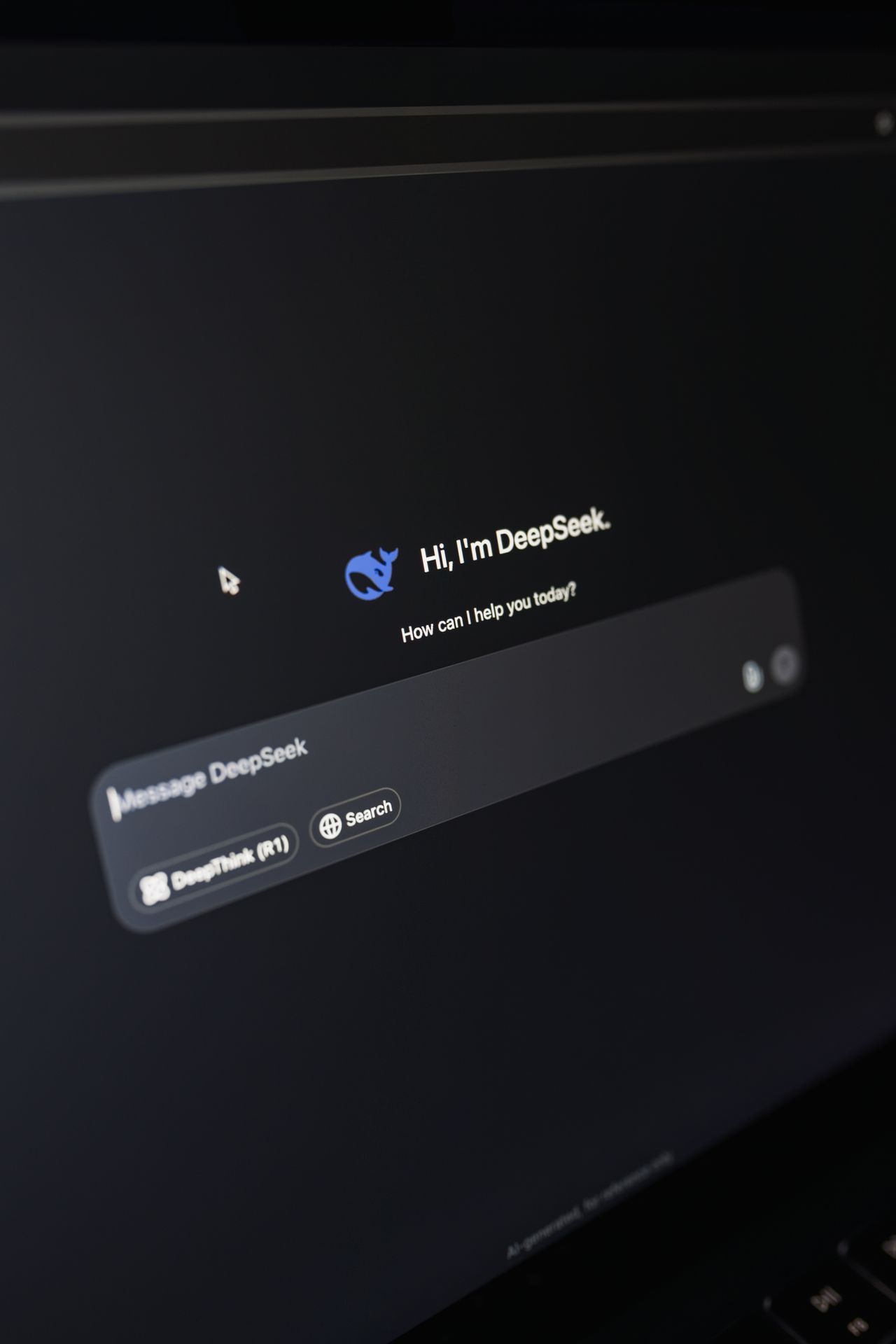 AI chat interface on a laptop screen