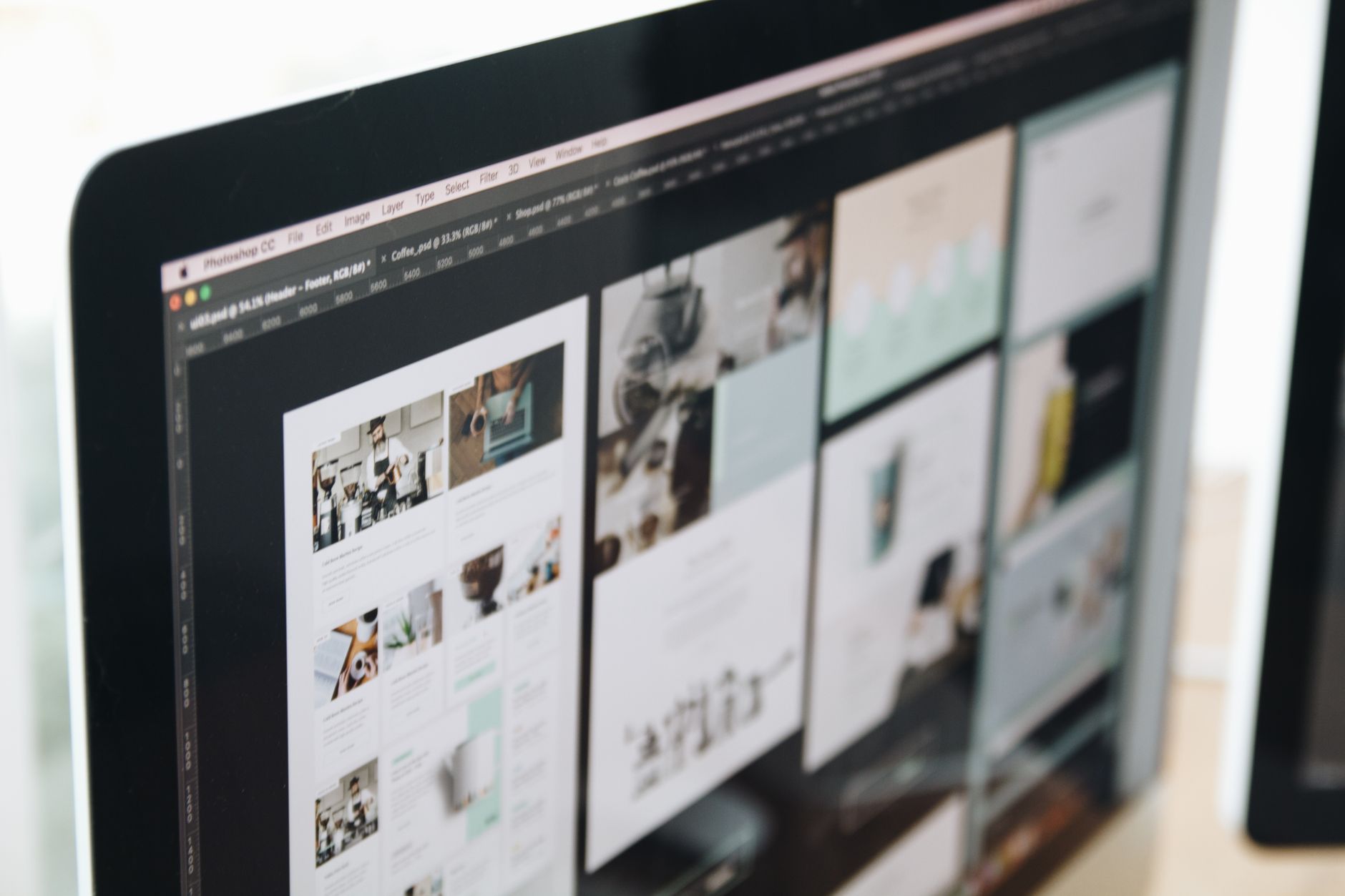Website design displayed on a computer screen
